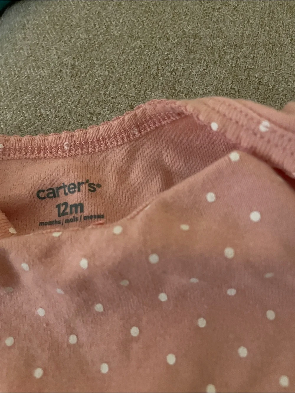 Carter's Pink Polka Dot Long Sleeve Onesie